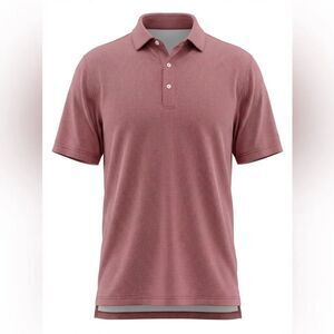 TURTLESON MENS POLO SHIRT RED MICRODOTS SIZE L